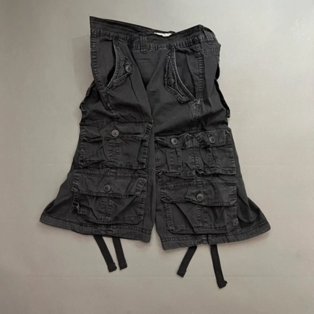 CHAPEL & GREED Baggy Goth Punk Raver Cargo Shorts 9 Pocket Pant